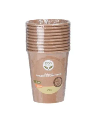 Kraft Paper Cups - 30 Pieces - 250ml - Eco-Friendly