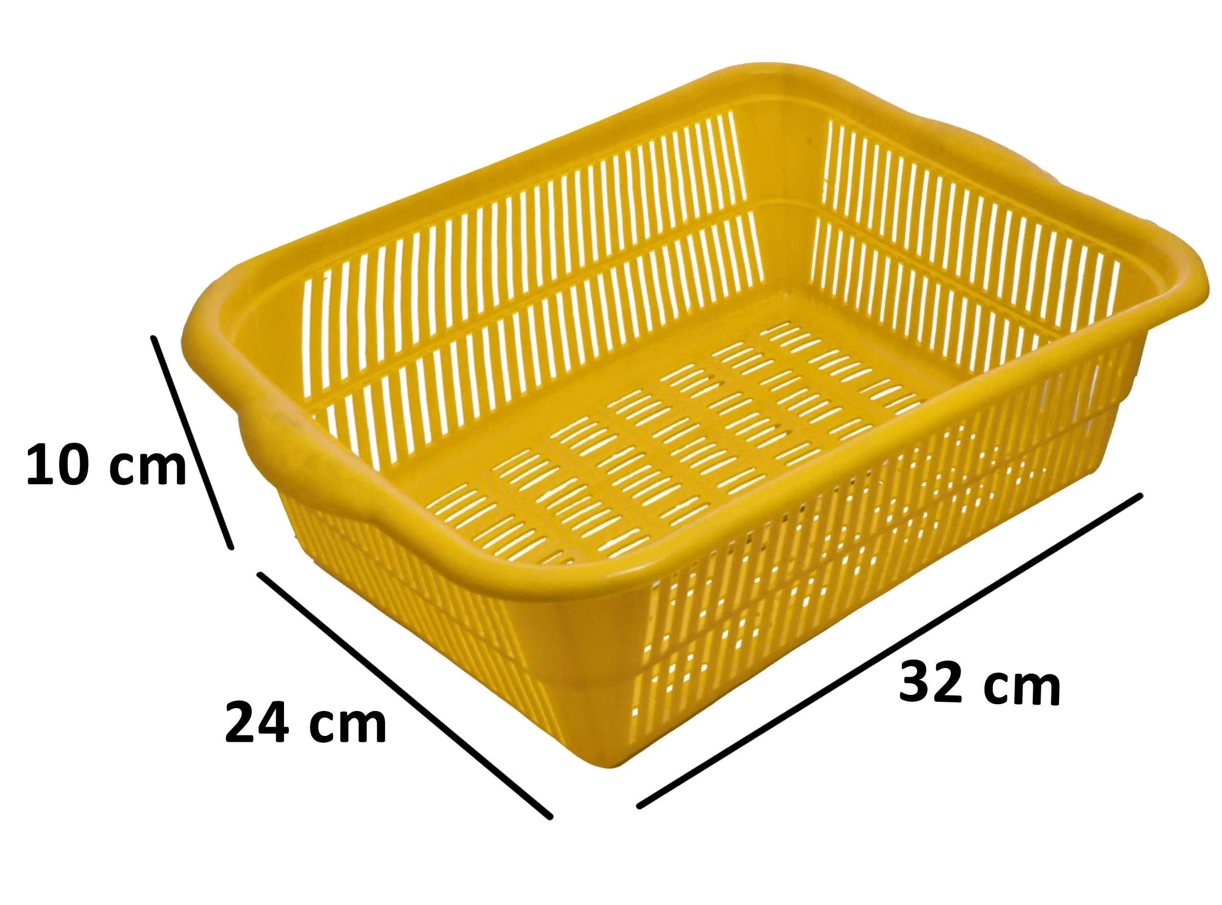 Kuber Industries Plastic Kitchen Small Size Vegetables and Fruits Washing Basket Dish Rack Multipurpose Organizers (Yellow)-KUBERMART586