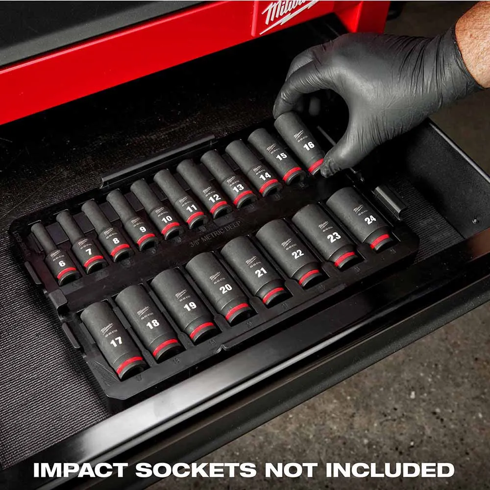 Milwaukee 49-66-6831 Shockwave Impact Duty Socket 3/8" Drice 19-Piece MM Tray Only