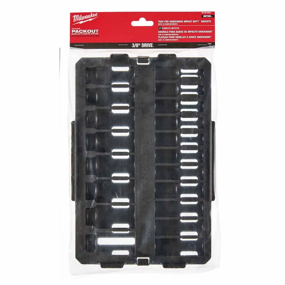 Milwaukee 49-66-6831 Shockwave Impact Duty Socket 3/8" Drice 19-Piece MM Tray Only