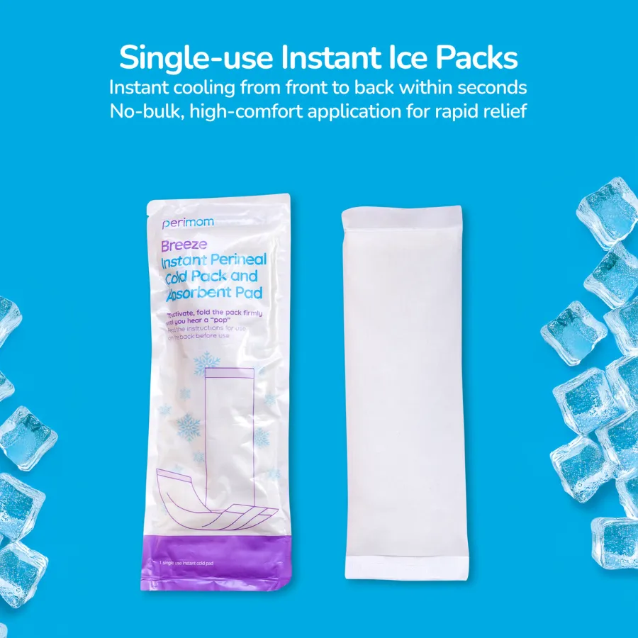 Novel Postpartum Essentials: Instant Ice Packs   Reusable Hot & Cold Packs   Disposable Boy Shorts   Peri Bottle (11pc. Set)