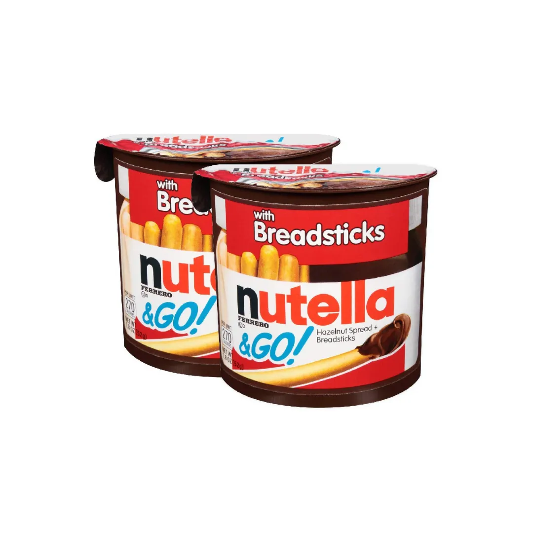 Nutella & Go Snack 52g (Pack of 2) – Delicious Portable Chocolate Hazelnut Snack
