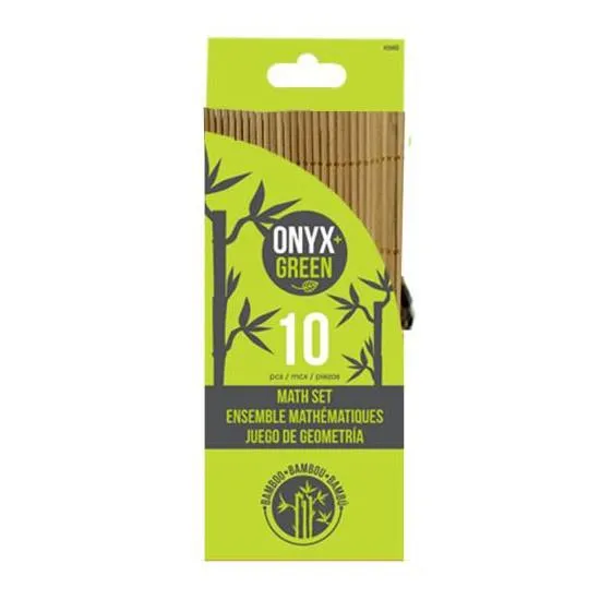 Onyx   Green 10pc Bamboo Math Set with Box