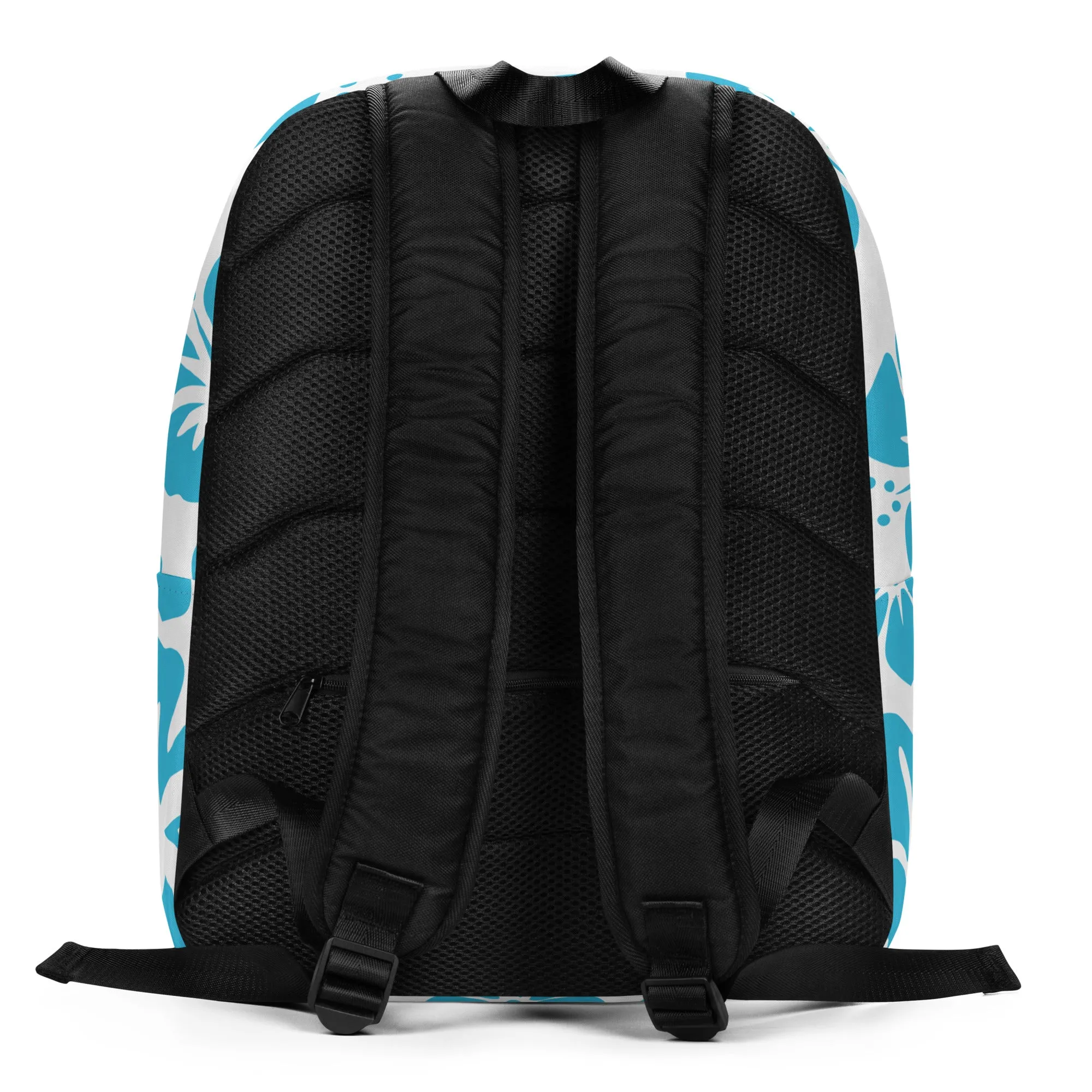 Orange and Aqua Blue Hawaiian Print Backpack
