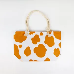 Orange Cow Print Tote Bag