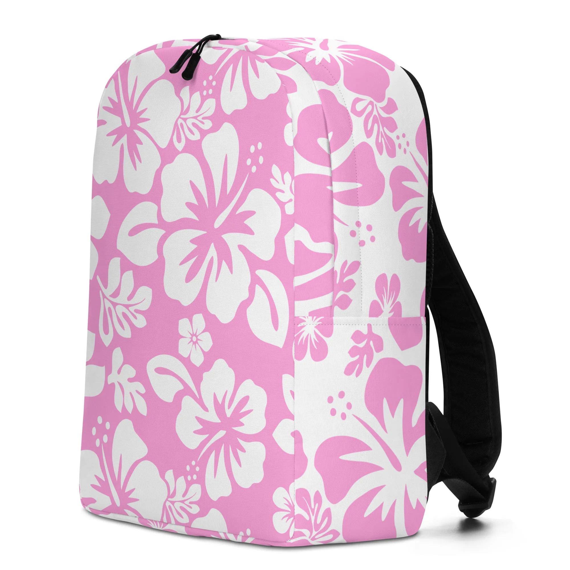 Pink and White Hawaiian Print Backpack