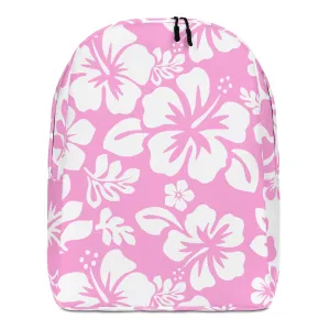 Pink and White Hawaiian Print Backpack