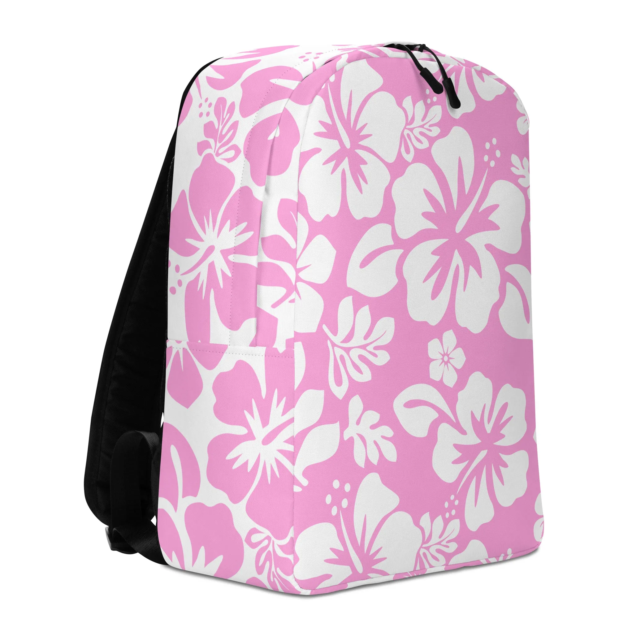 Pink and White Hawaiian Print Backpack