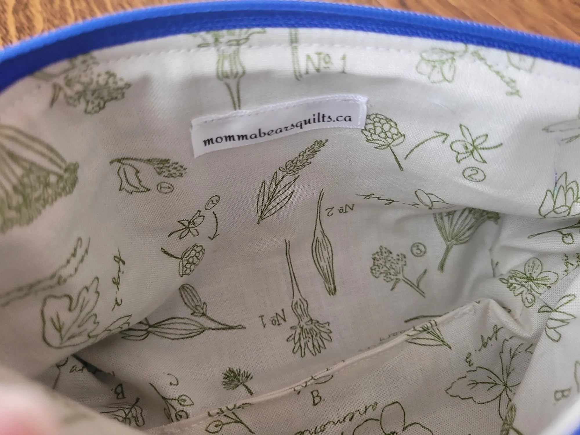 Quilted Zipper Pouch Set, Navy Floral