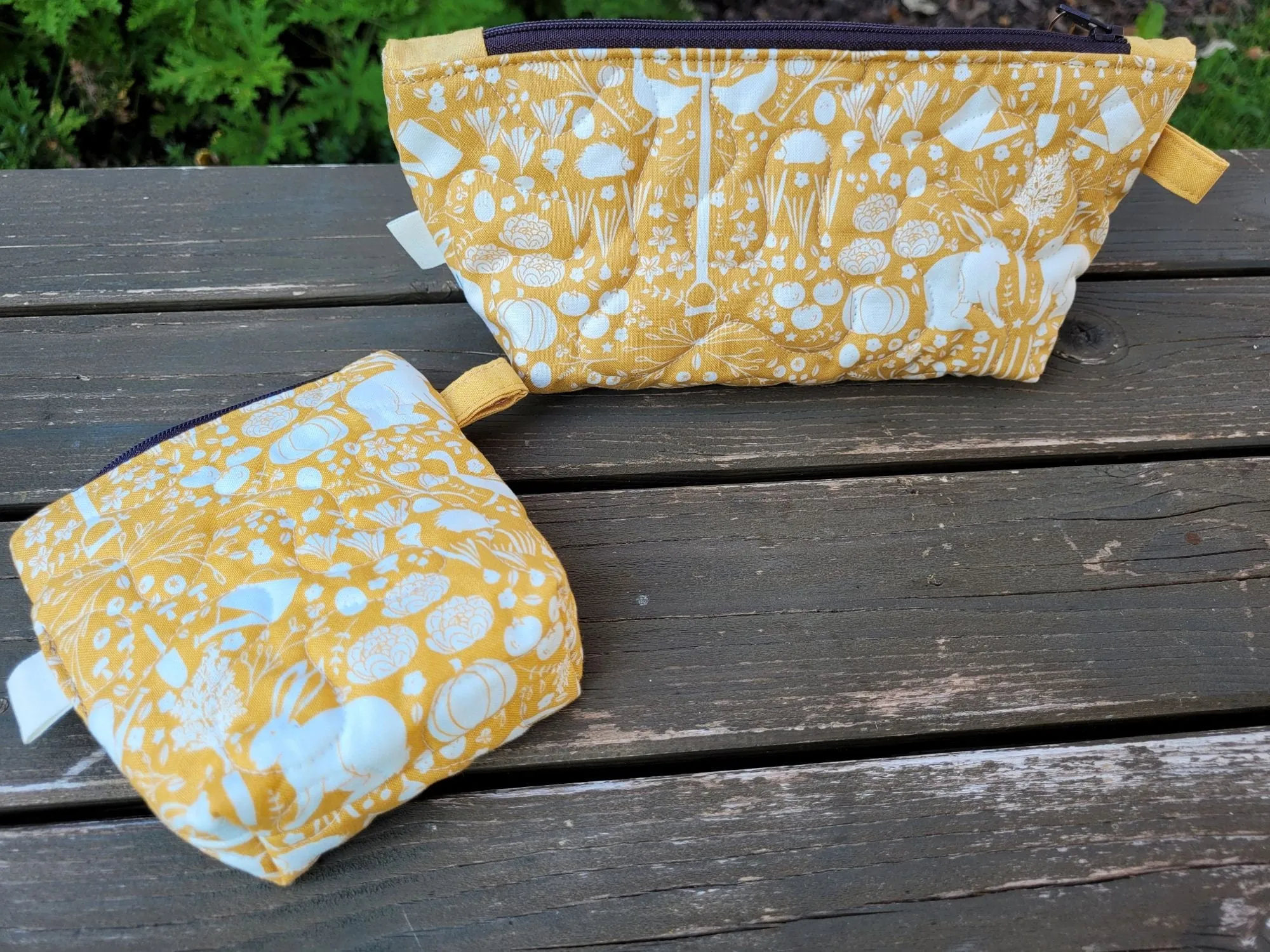 Quilted Zipper Pouch Set