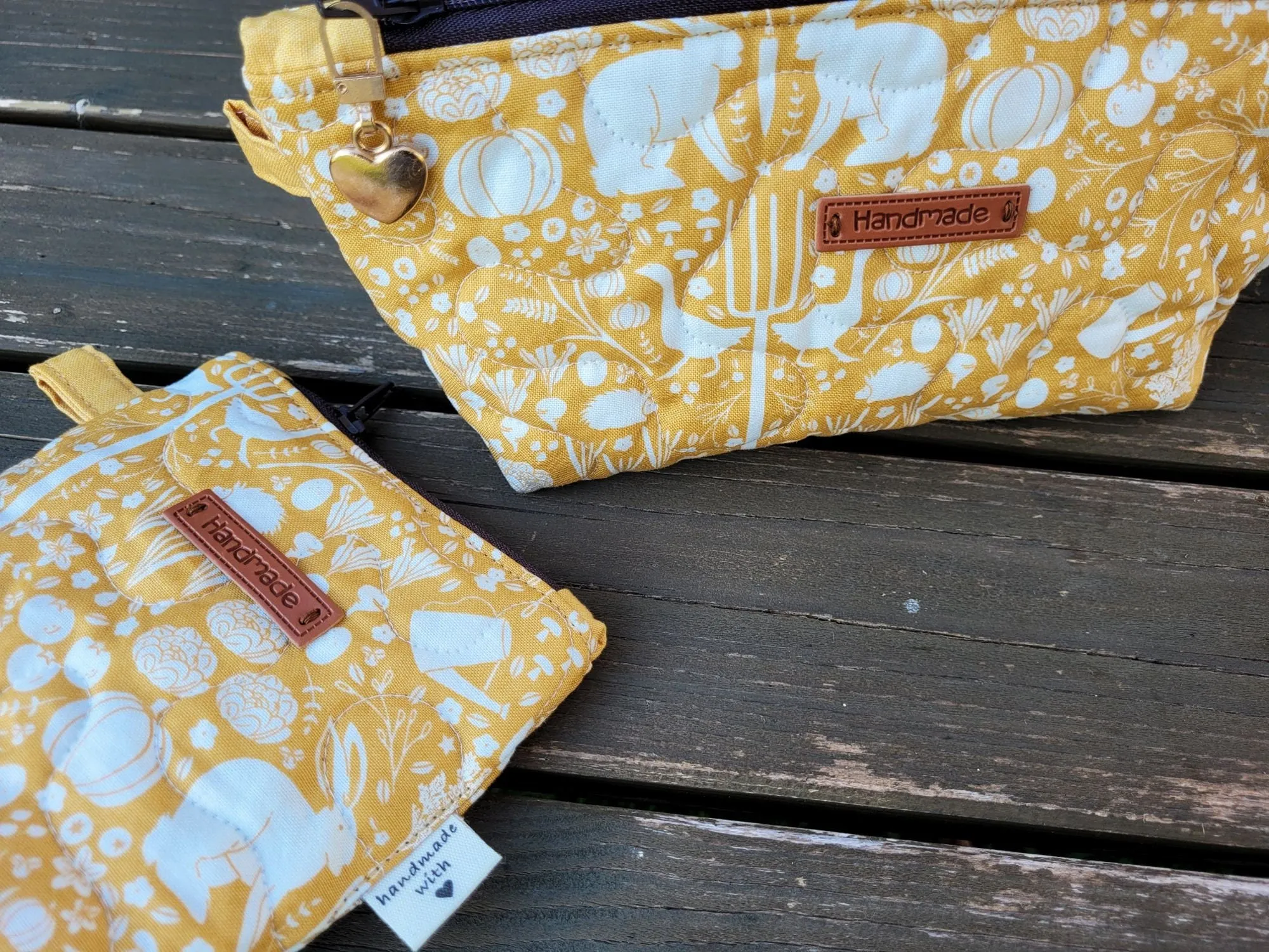 Quilted Zipper Pouch Set
