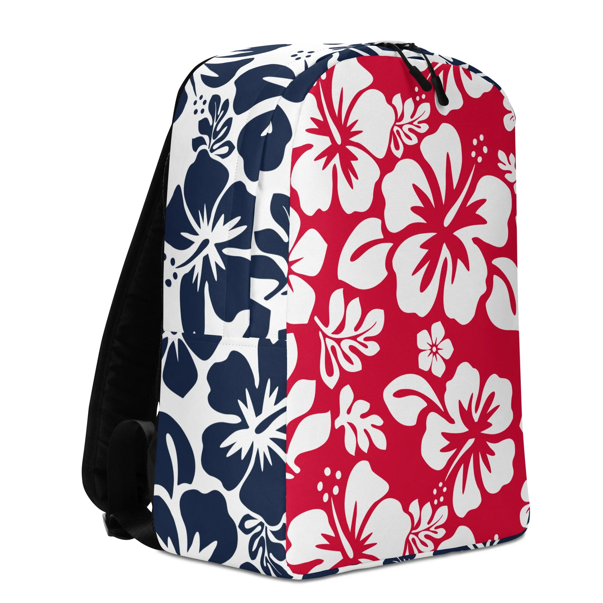 Red, White and Blue Hawaiian Print Backpack