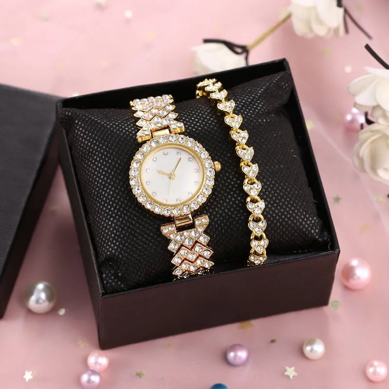 Rhinestones Watch with Bracelet