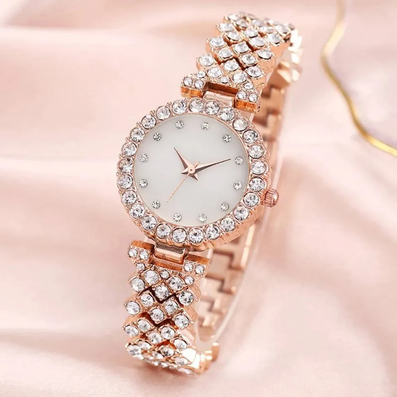Rhinestones Watch with Bracelet