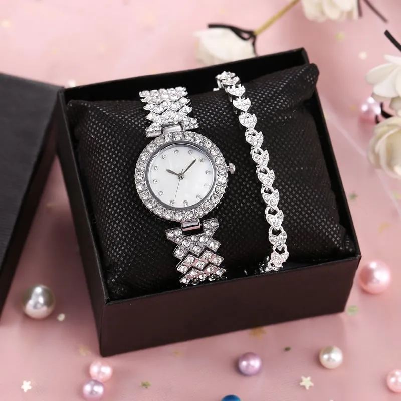 Rhinestones Watch with Bracelet