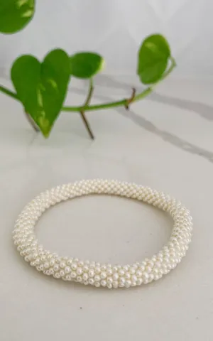 Rolling Beaded Bracelet - White
