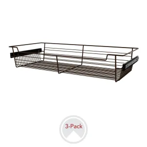 Sidelines / CBSL-301405BZ-3 / 30" W Closet Baskets for Custom Closet Systems (3-pack)