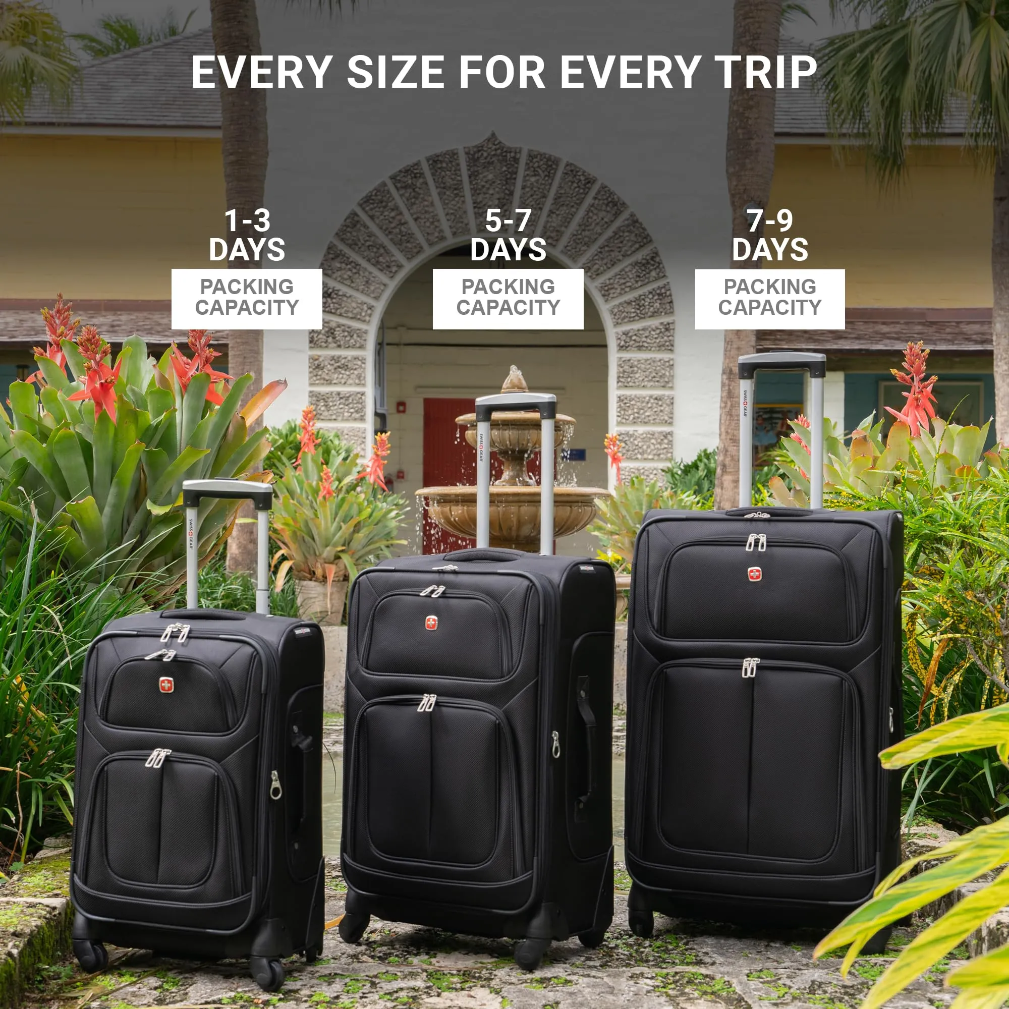 SwissGear Expandable Luggage, Dark Grey, 25-Inch