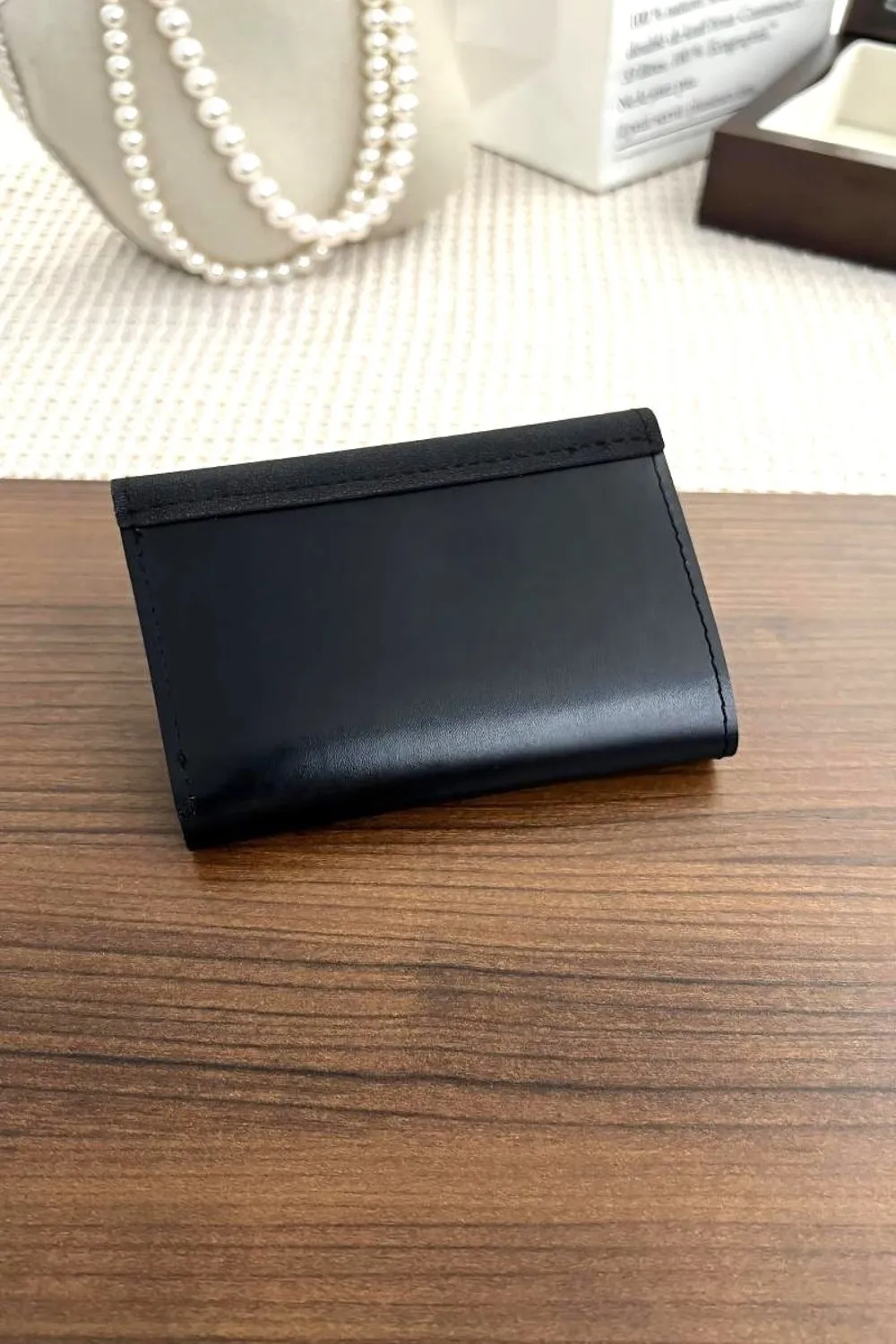 Vegan Leather Compact Trifold Wallet